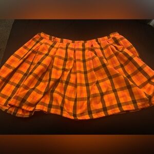 Hot Topic Bold Orange and Black Checkered Shirt